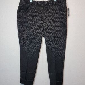 Women's Plus Sized Black Patterned Pants Size 18W
